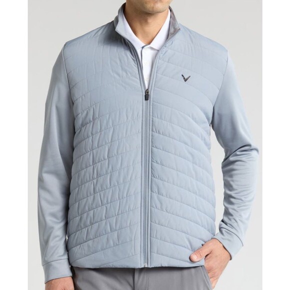 Size XXL Callaway Golf Quilted Puffer Jacket Tradewinds Gray Men's Full Zip NEW - Picture 1 of 3